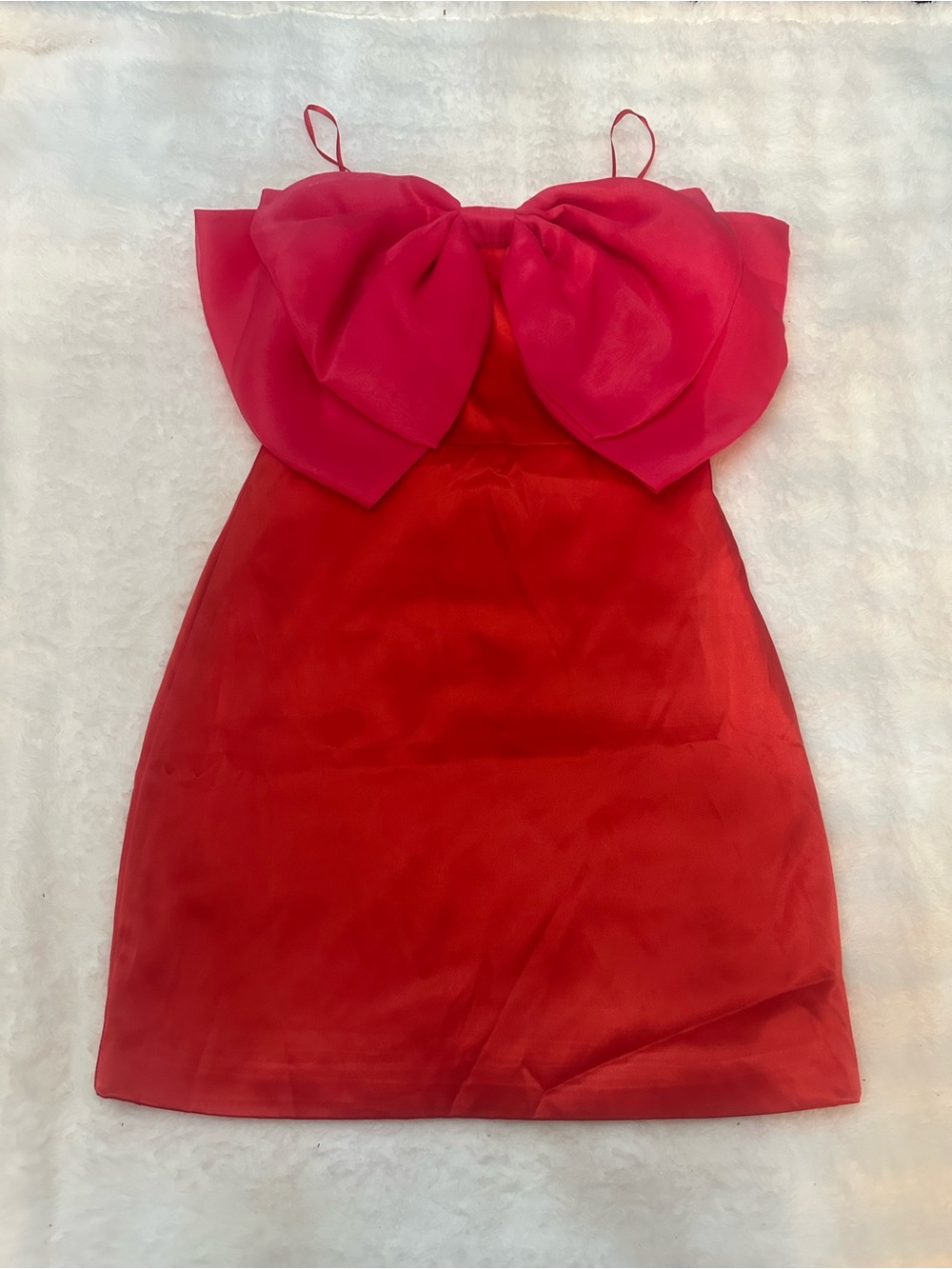 DO+BE Women's Red Big Bow Detail Mini Dress Size Small 39252 - Picture 2 of 10